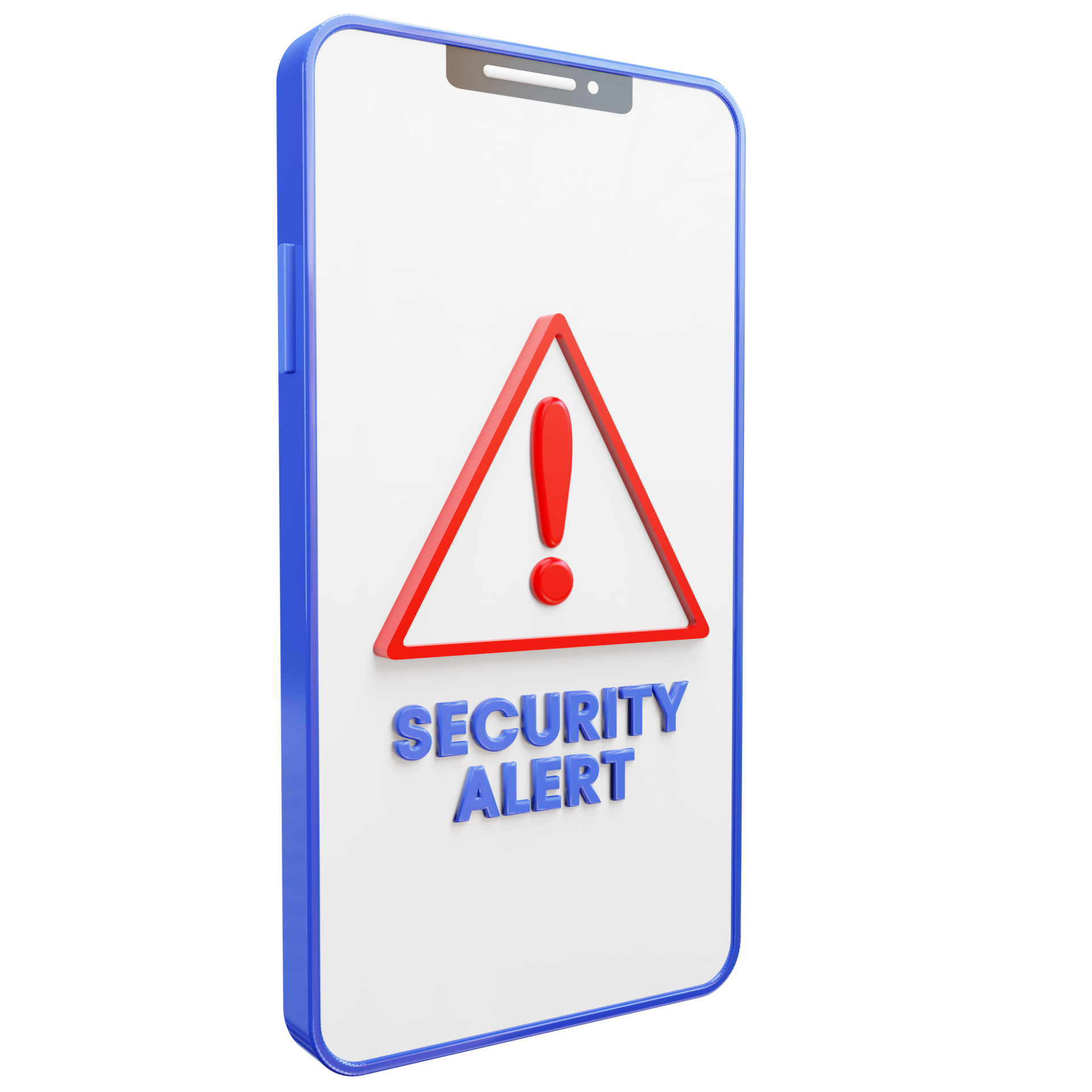 3D render of security alert on smartphone 30778290 PNG