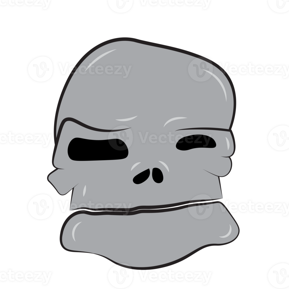 Hand draw human halloween skull png