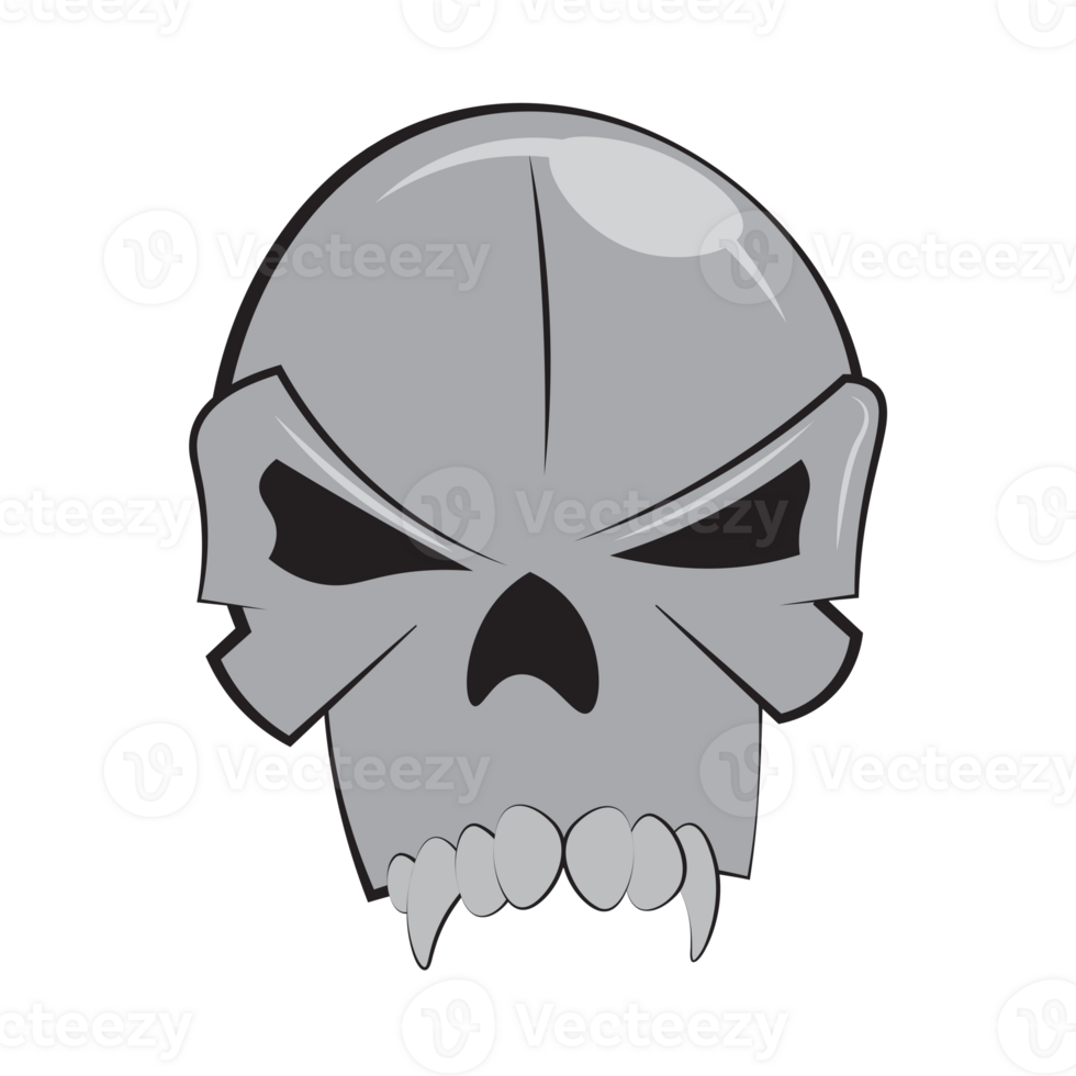 Hand draw human halloween skull png