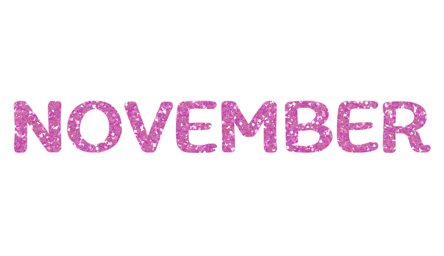 Pink glitter NOVEMBER Letters Icon. November sign. Design for decorating, background, wallpaper, illustration. png