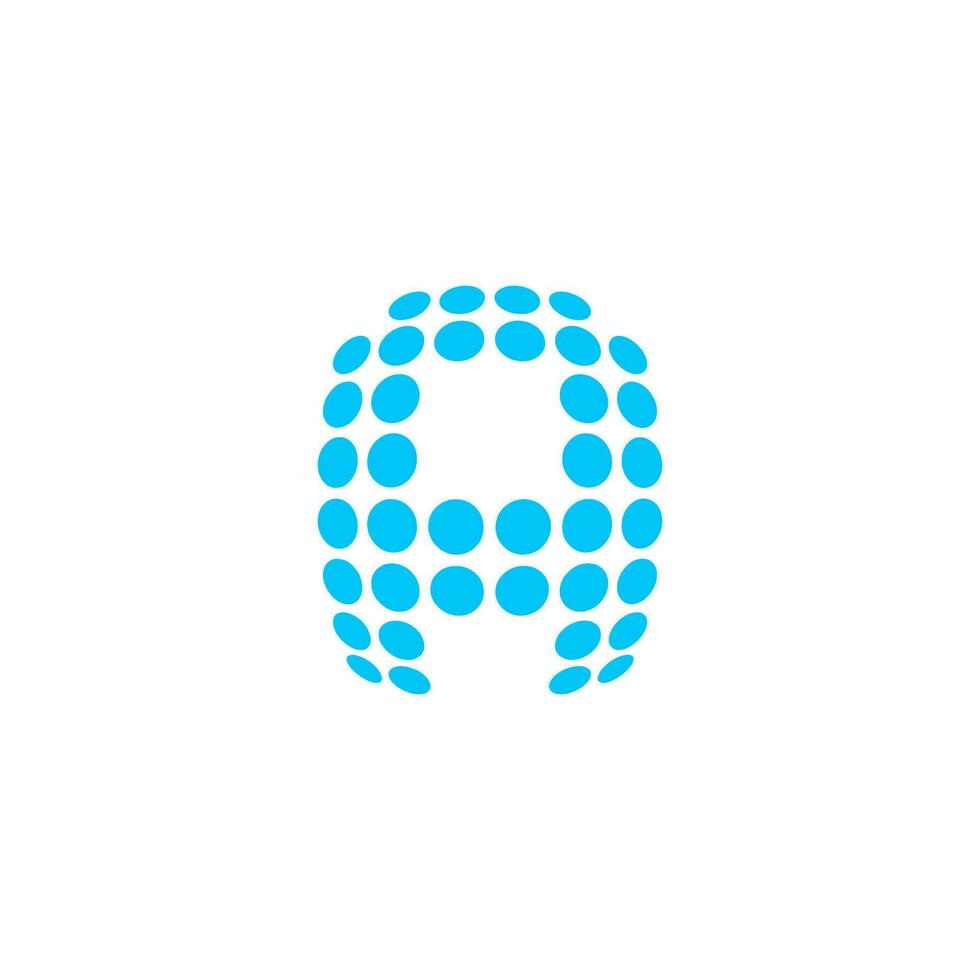letter A with dot element technology logo vector