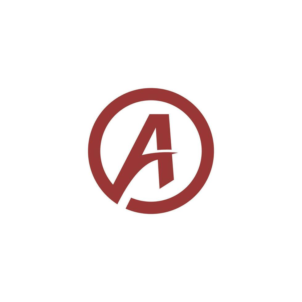 letter A with circle logo vector