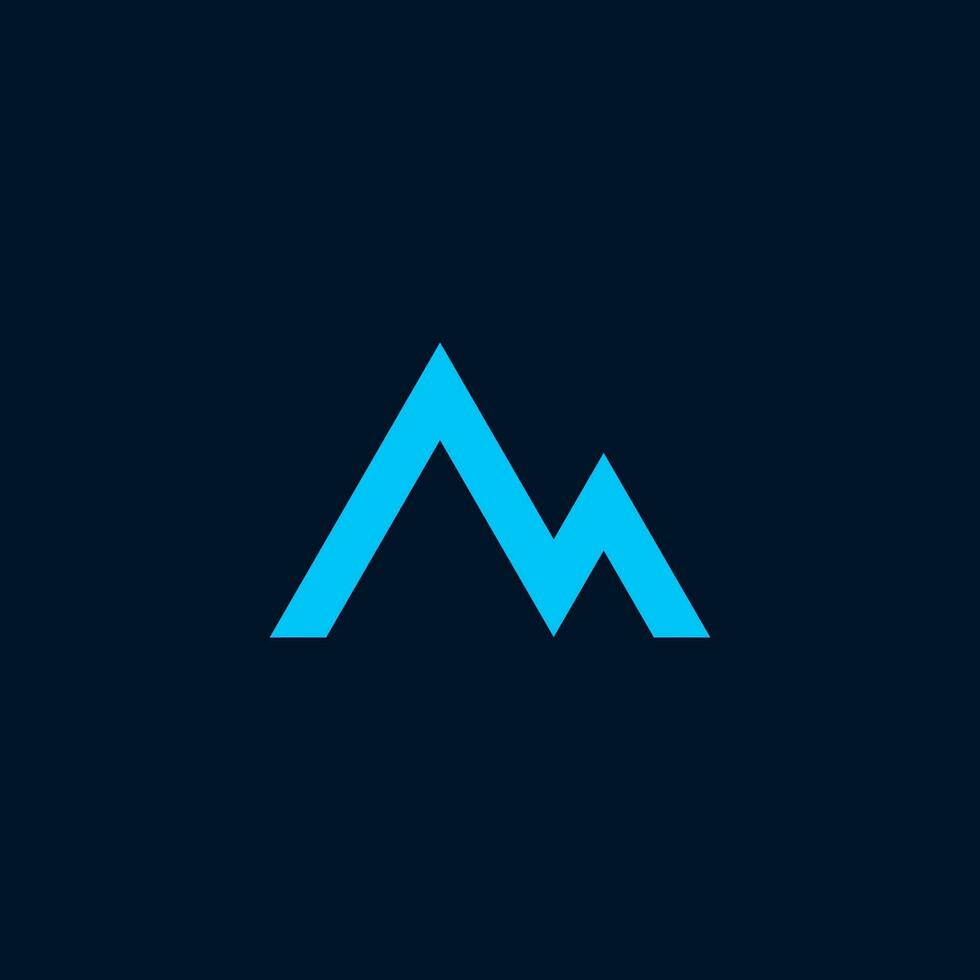 shape peaks with letter M logo vector