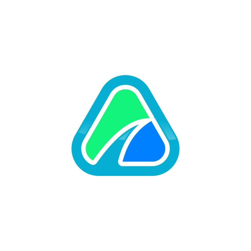 triangle with wave logo vector