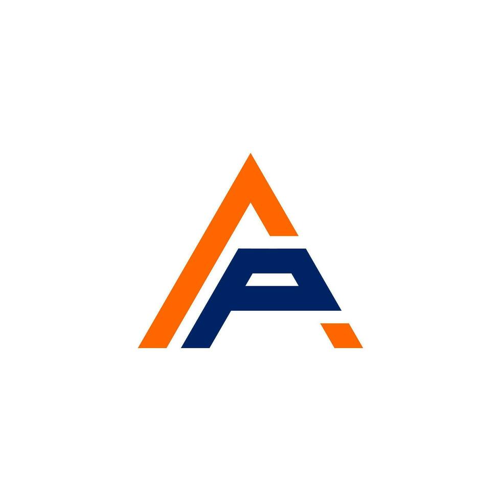 letter AO initial logo with triangle vector