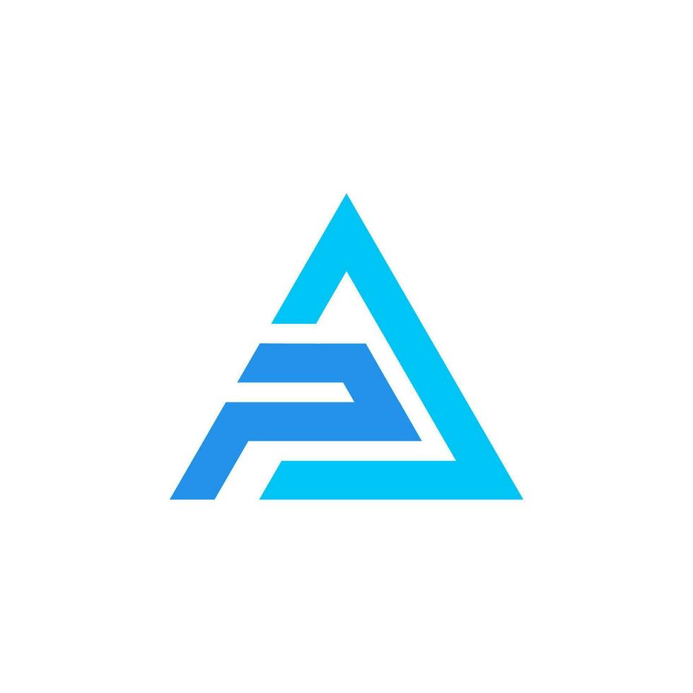 letter AP with triangle shape logo design vector