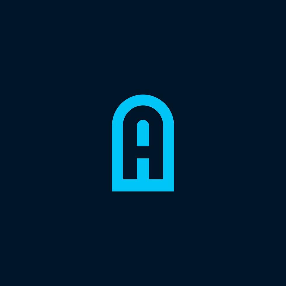 letter A logo design blue color vector