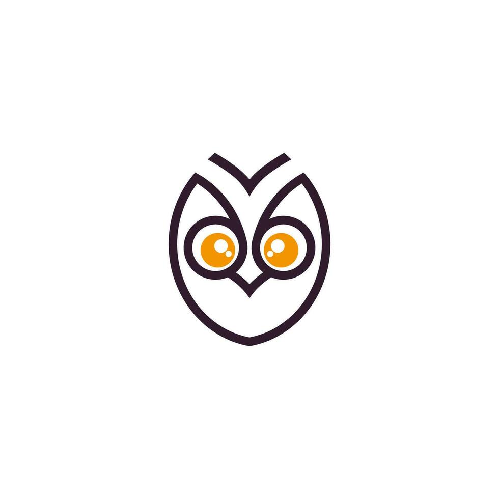 owl head abstract logo design icon vector