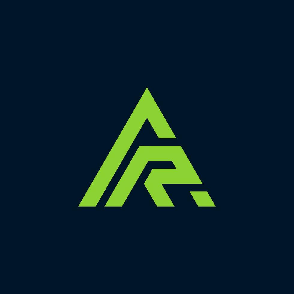 letter AR with triangle design logo vector