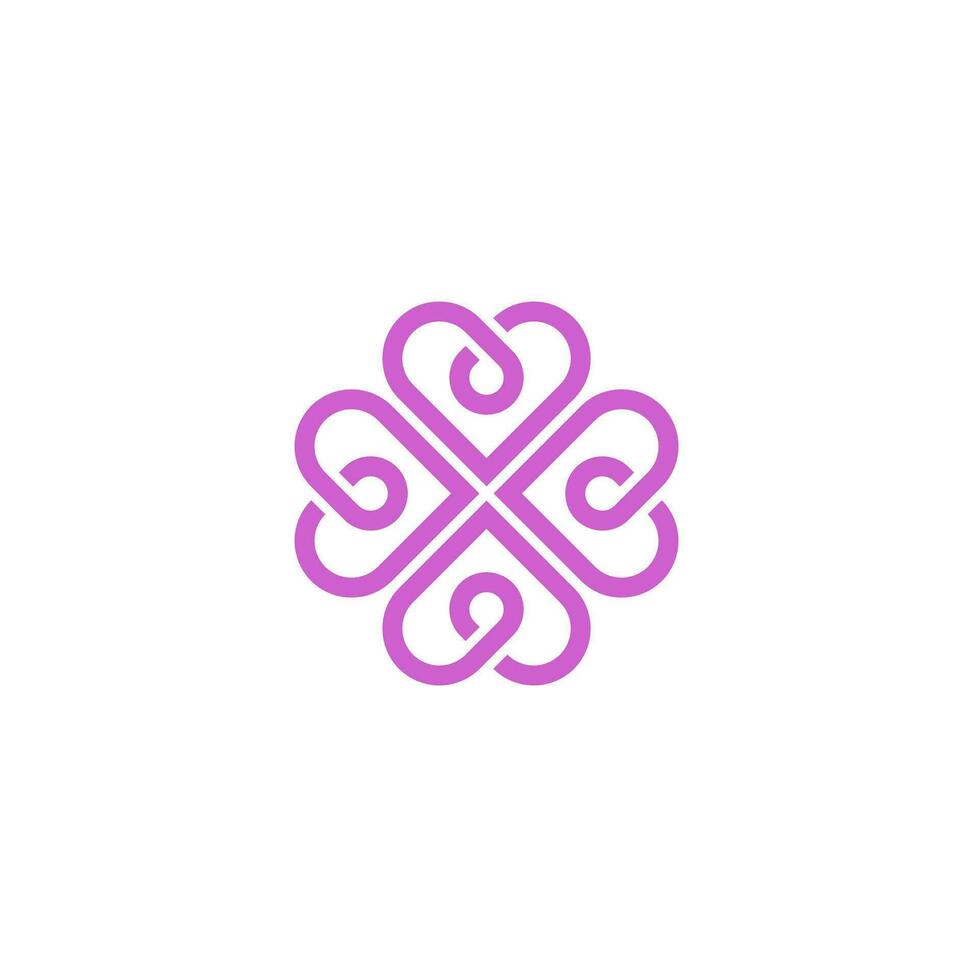 love element logo pink color with white background vector