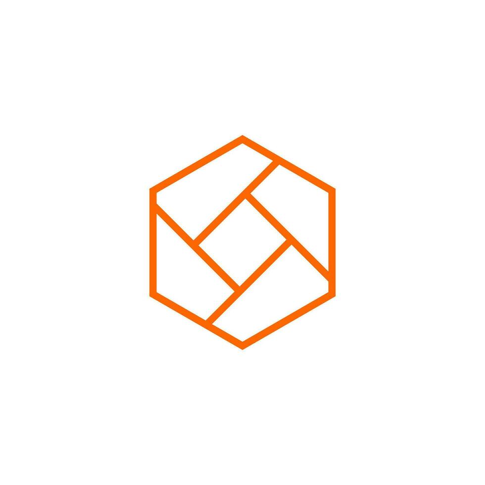 hexagon shape with logo vector