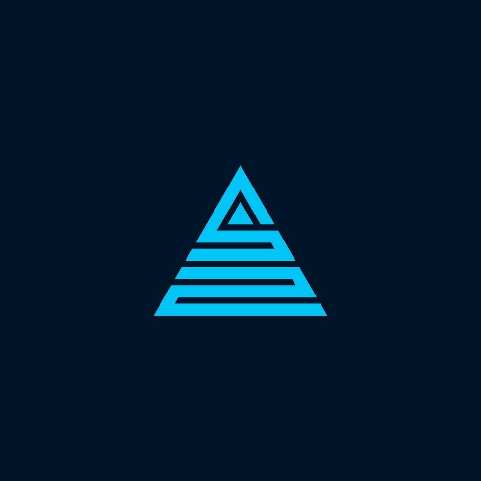 letter SS with triangle shape logo design vector