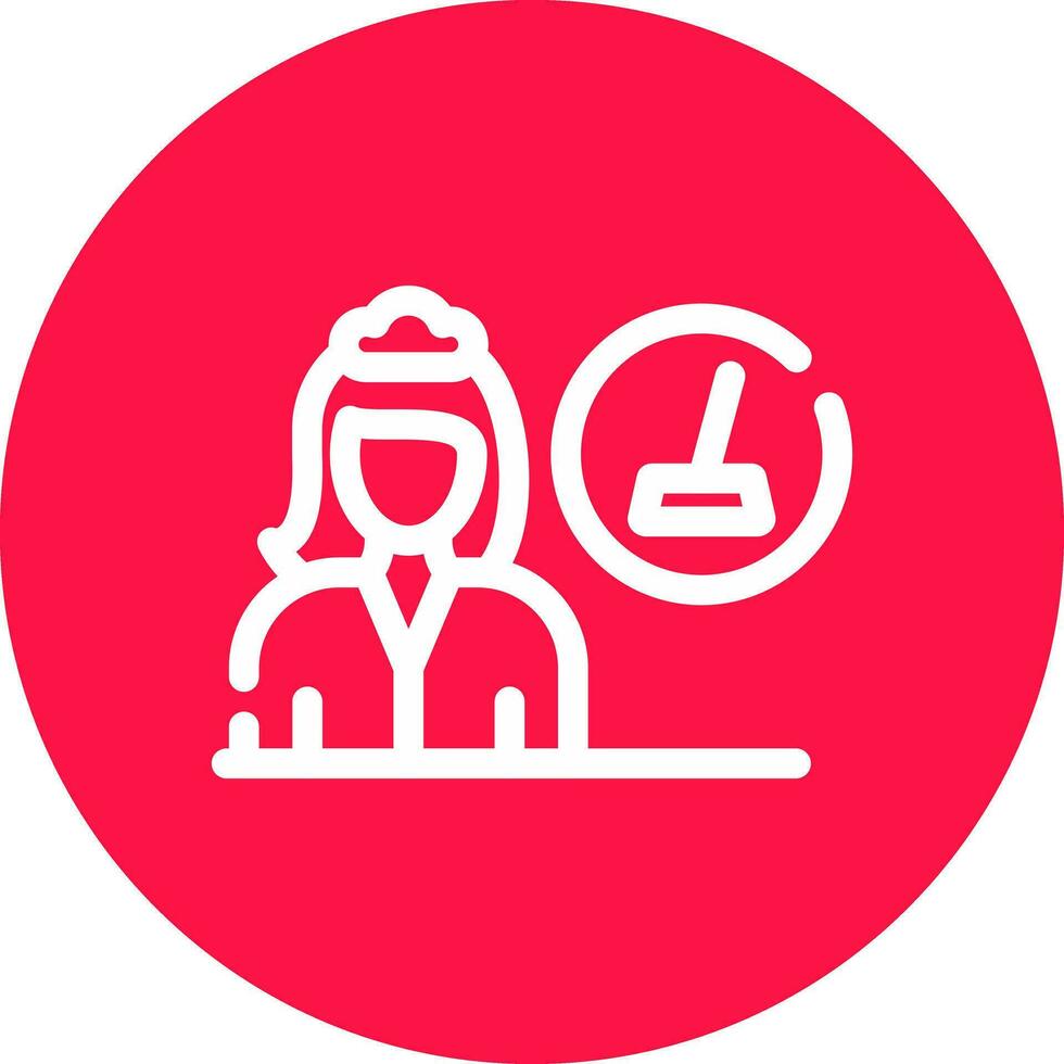 Female Cleaner Creative Icon Design vector