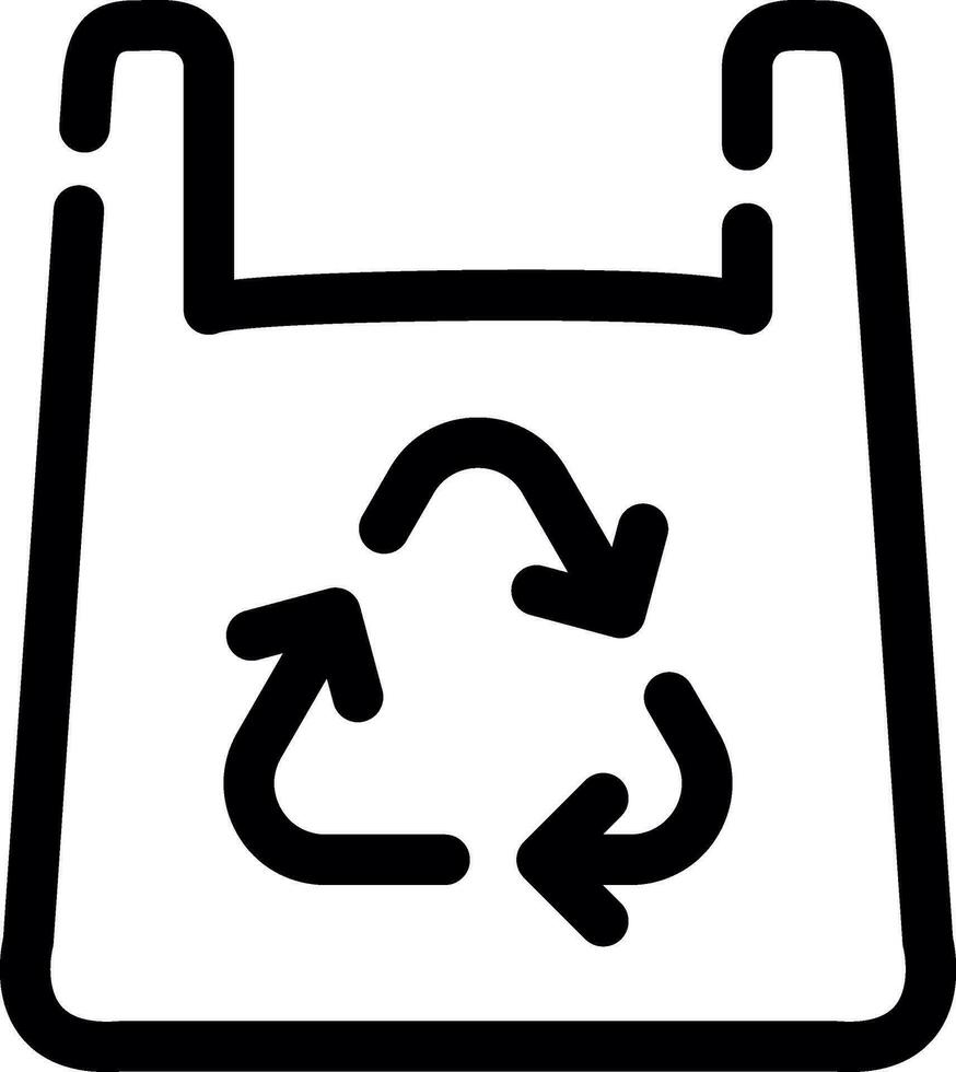 diseño de icono creativo de bolsa de plástico reciclada vector