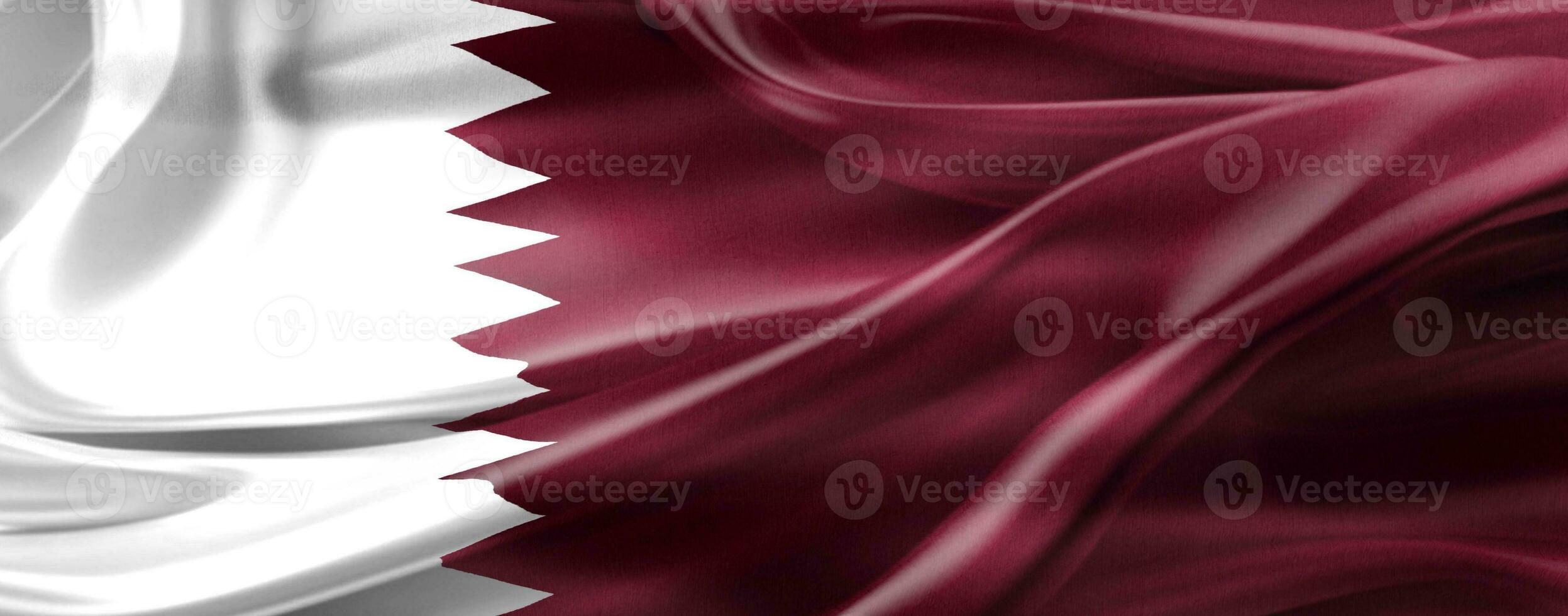 3D-Illustration of a Qatar flag - realistic waving fabric flag photo