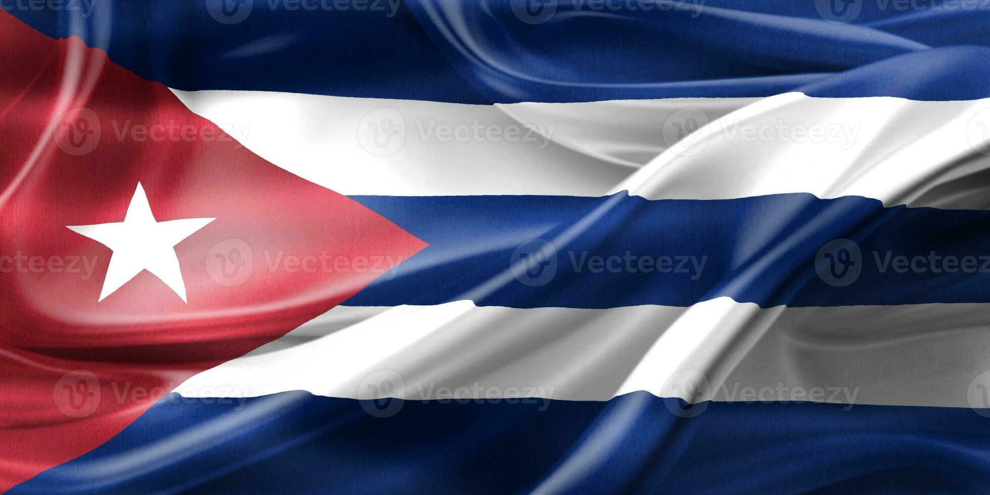 Cuba flag - realistic waving fabric flag photo