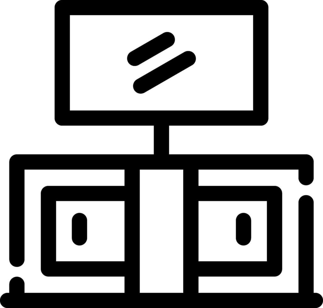 Tv Stand Creative Icons Design vector