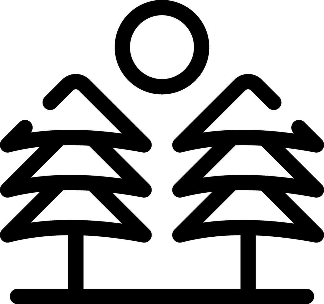 Pine Trees Landscape Creative Icon Design vector