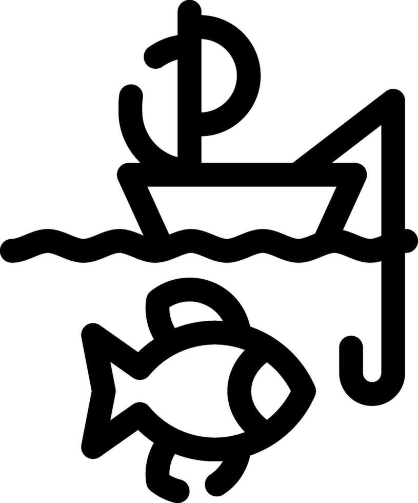 Kayak Fishing Creative Icon Design vector