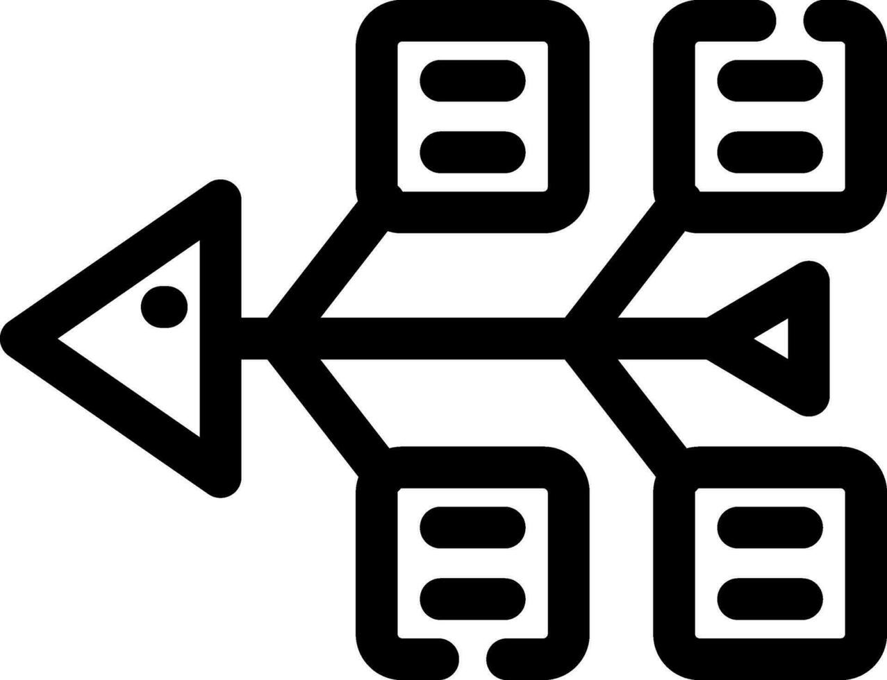 Fishbone Diagram Creative Icon Design vector