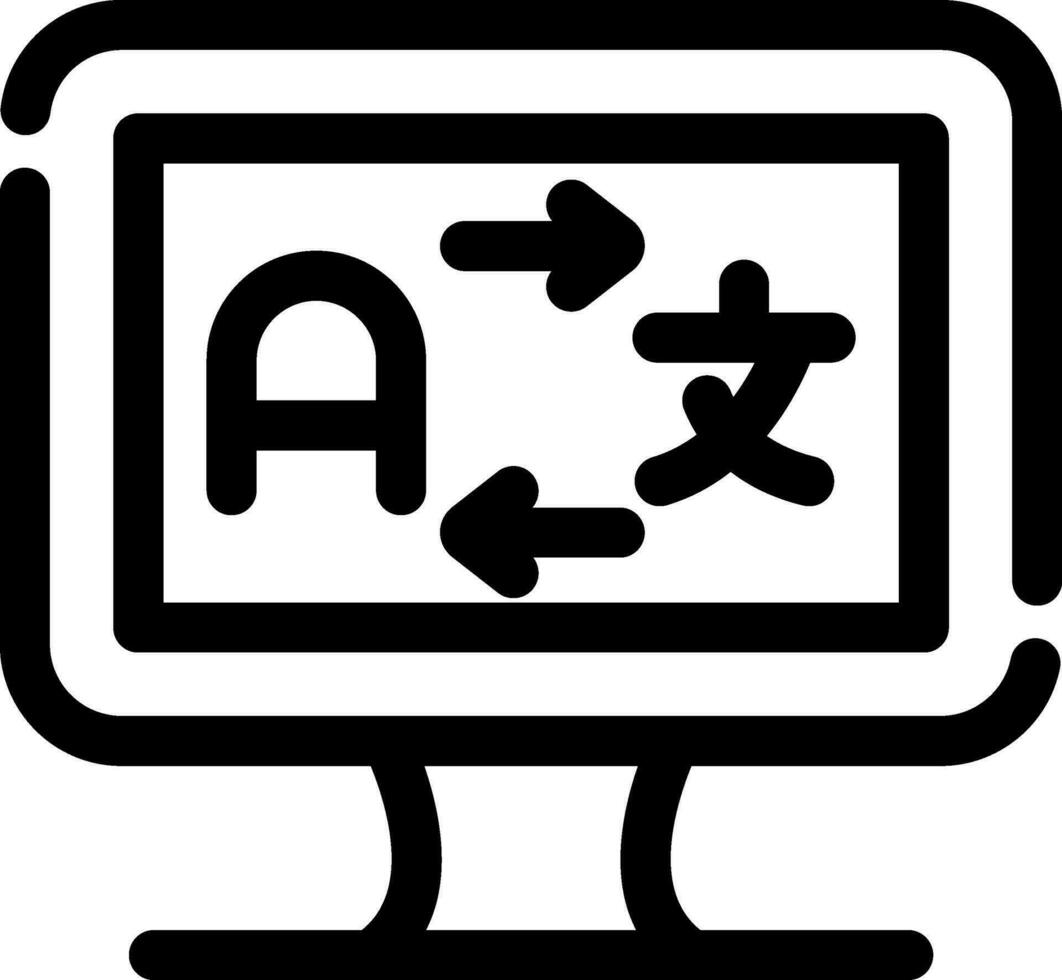 en línea idioma profesor creativo icono diseño vector