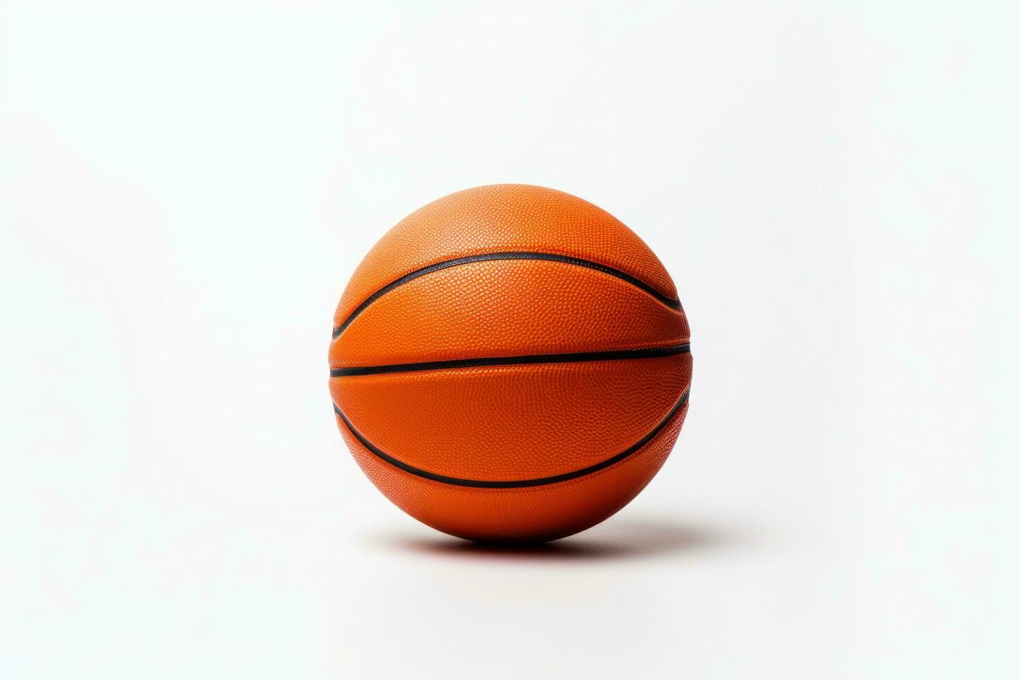 un baloncesto pelota es sentado en un blanco superficie ai generado foto