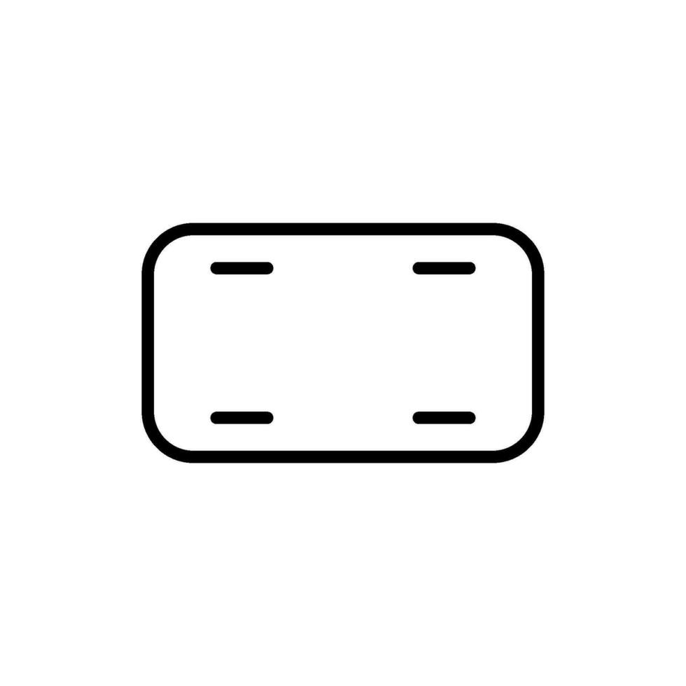 blank license plate icon vector design templates
