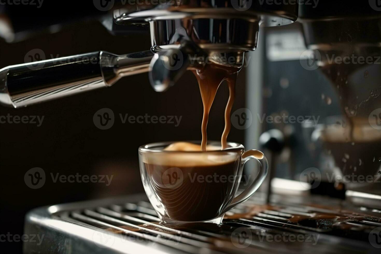 Espresso coffee machine. Generative AI photo