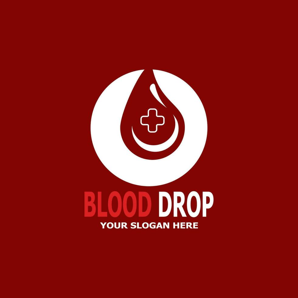 Blood drop health logo vector template