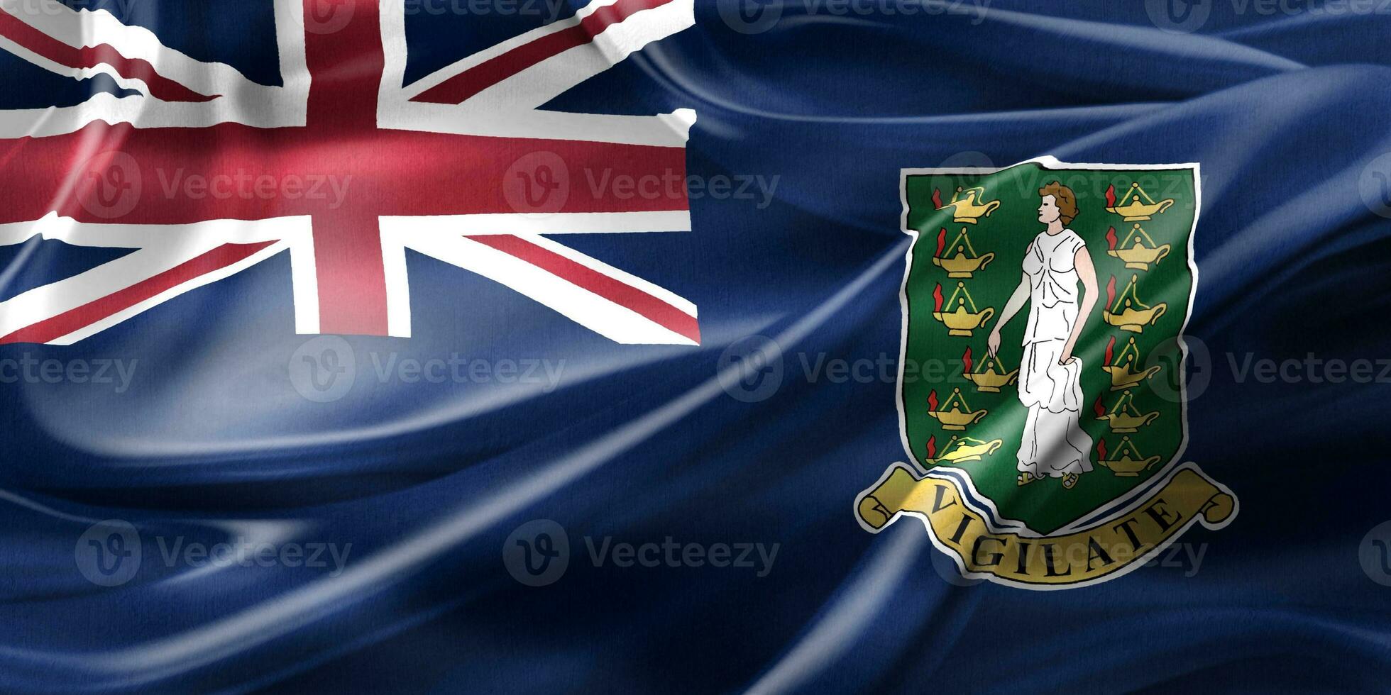 3D-Illustration of a British Virgin Islands flag - realistic waving fabric flag photo