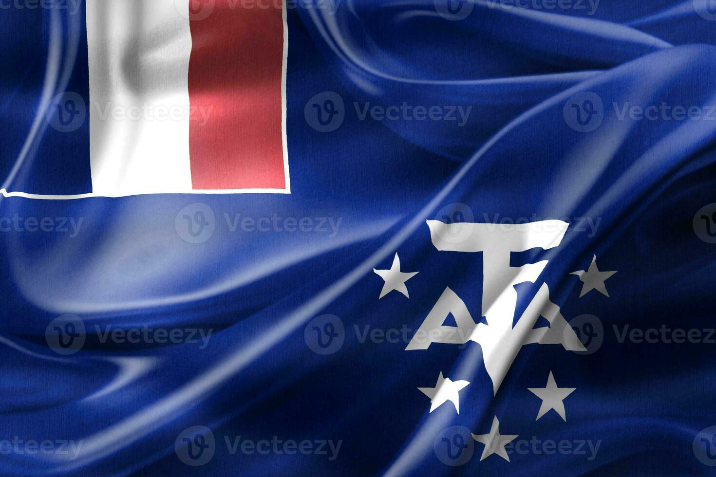 3D-Illustration of a French Southern Territories flag - realistic waving fabric flag photo