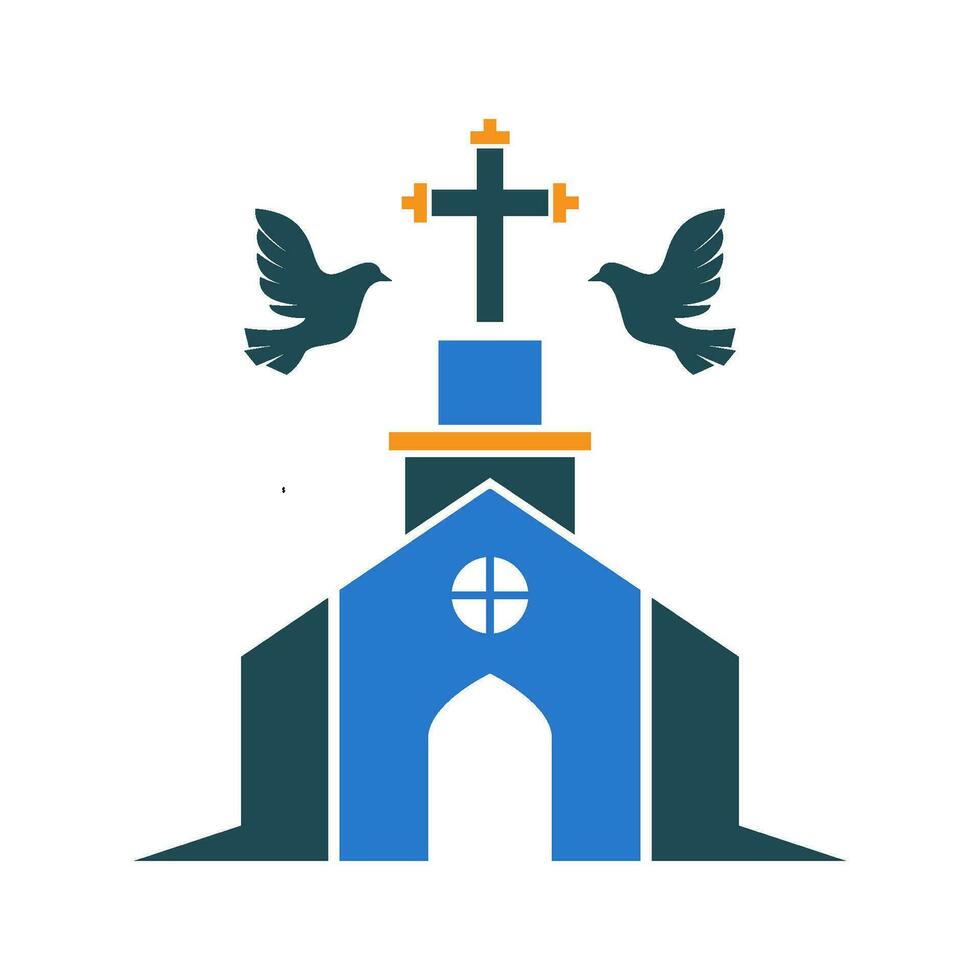 Church logo icon design vector