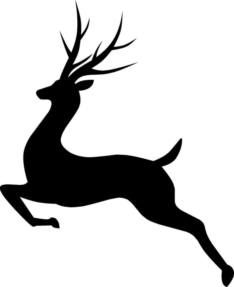 Jumping reindeer icon vector for winter event. Jumping reindeer silhouette in the cold season. Reindeer silhouette for icon, symbol, winter or Christmas decoration