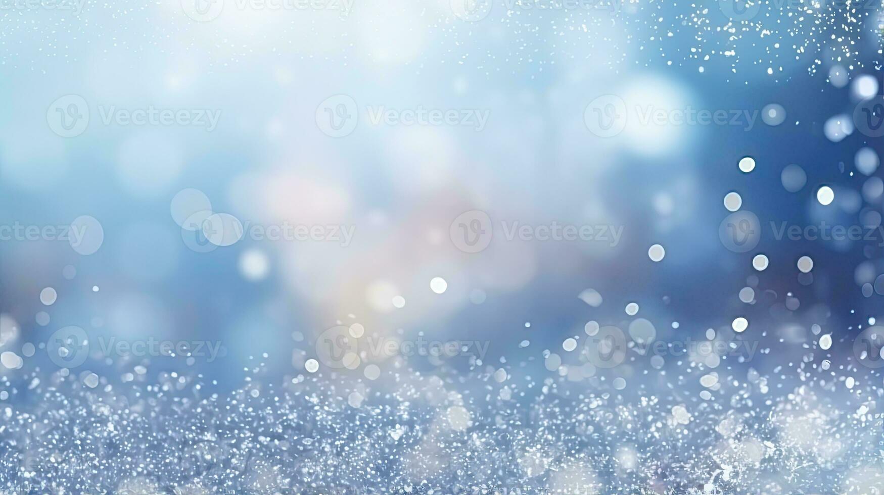 Winter background with snowflakes and bokeh effect. Christmas background. Generative AI photo