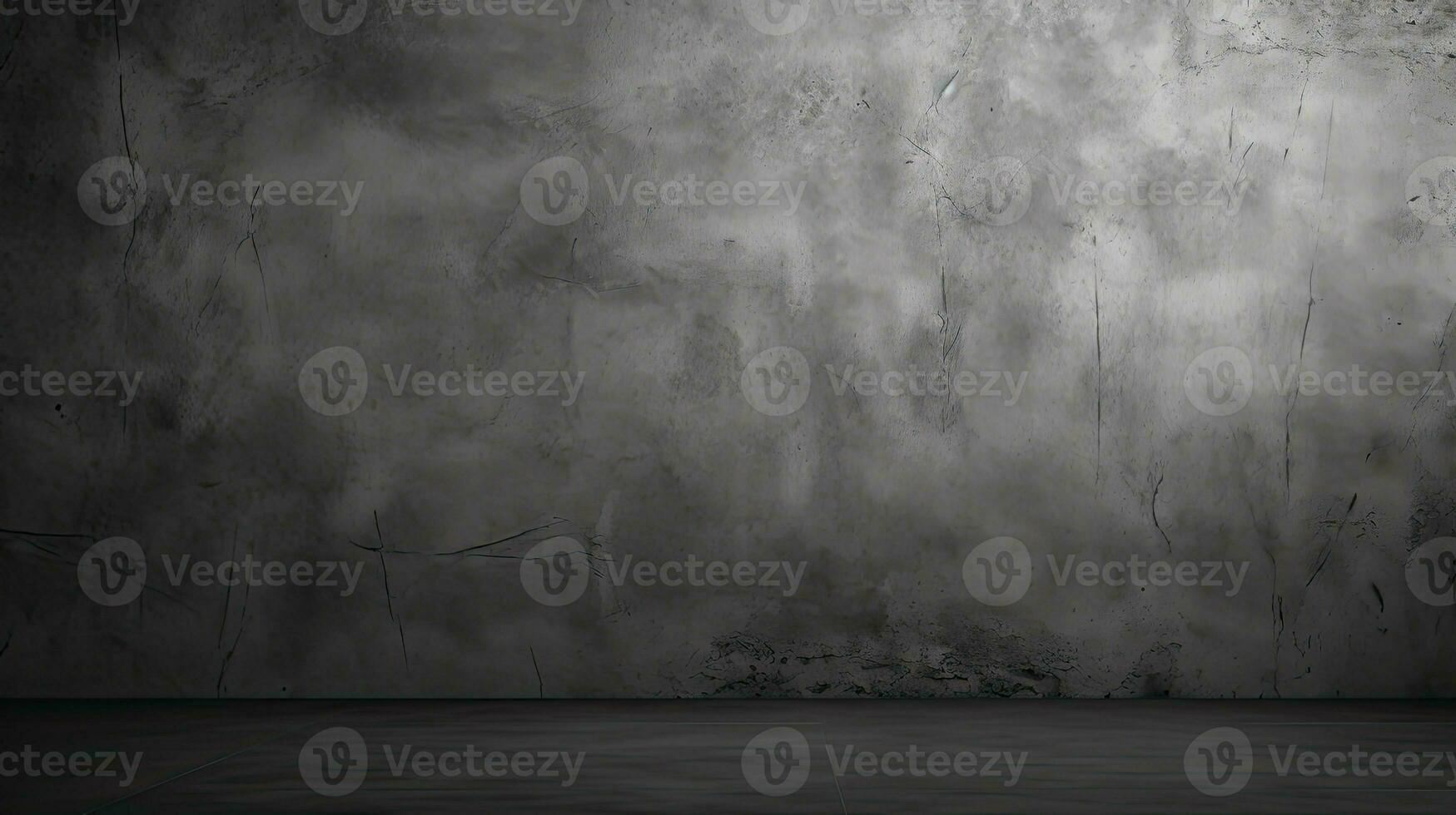 Dark black and gray abstract cement wall and interior textured studio room for product display. Wall background. Generative AI photo