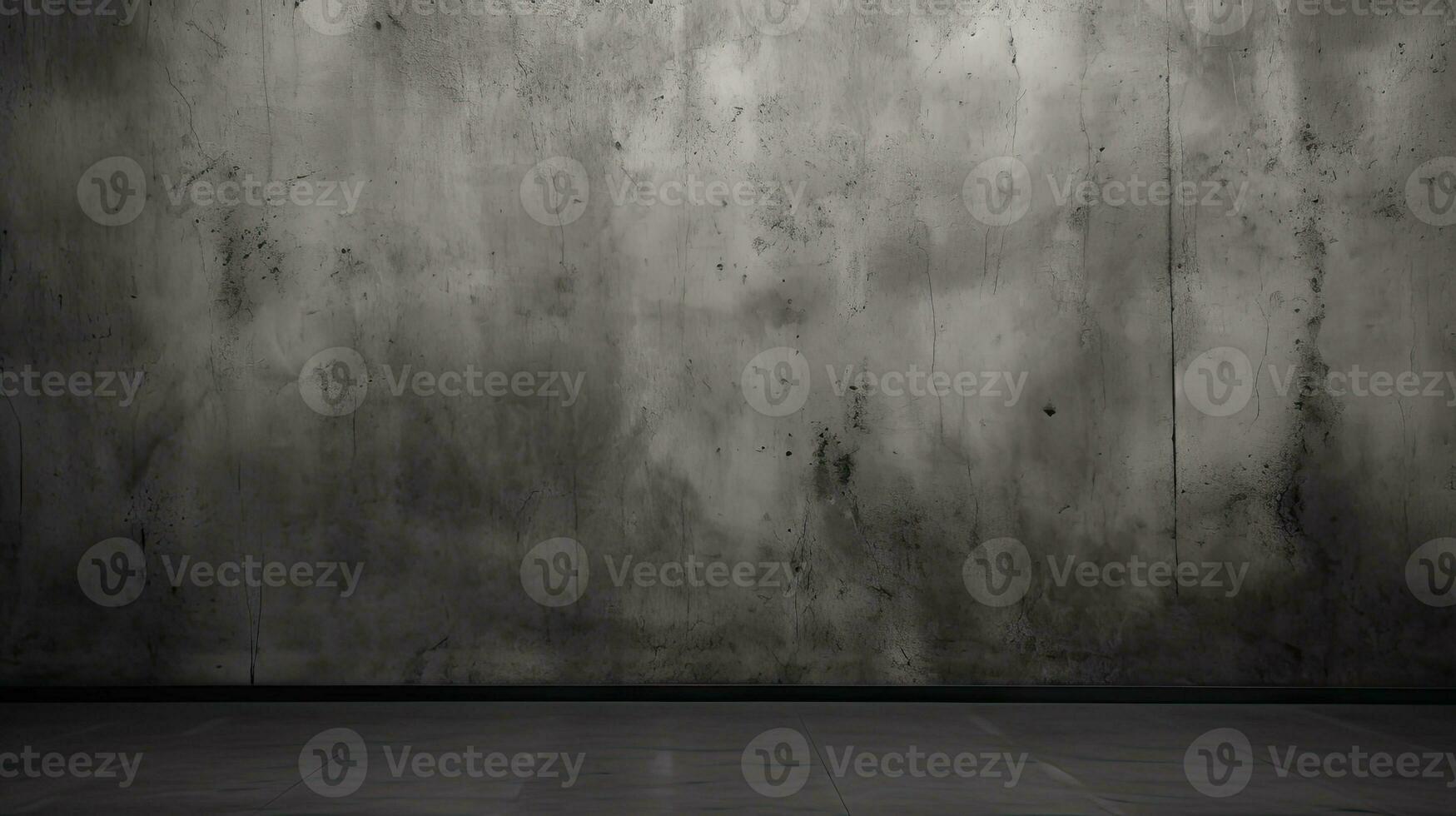 Dark black and gray abstract cement wall and interior textured studio room for product display. Wall background. Generative AI photo