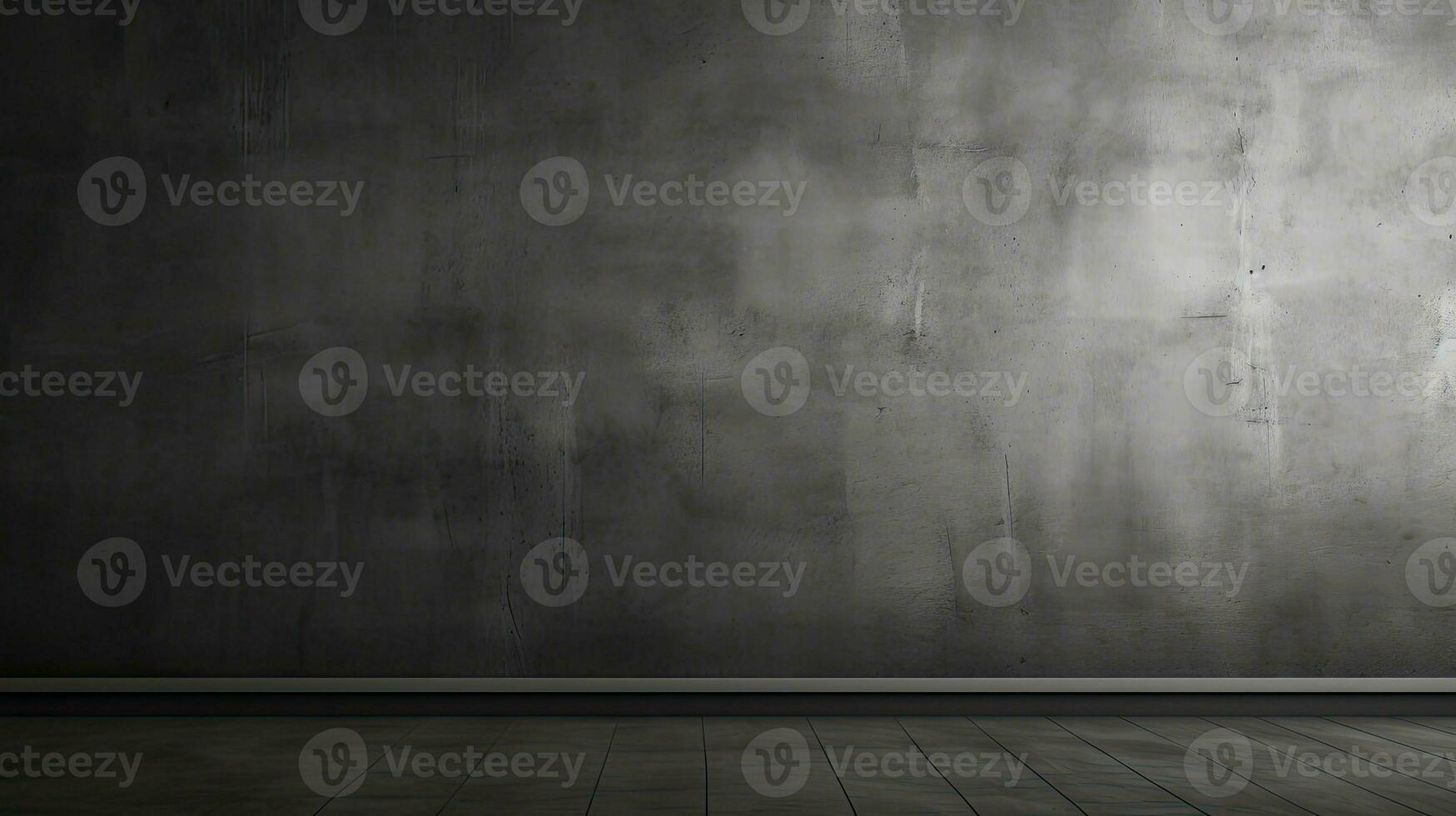 Dark black and gray abstract cement wall and interior textured studio room for product display. Wall background. Generative AI photo
