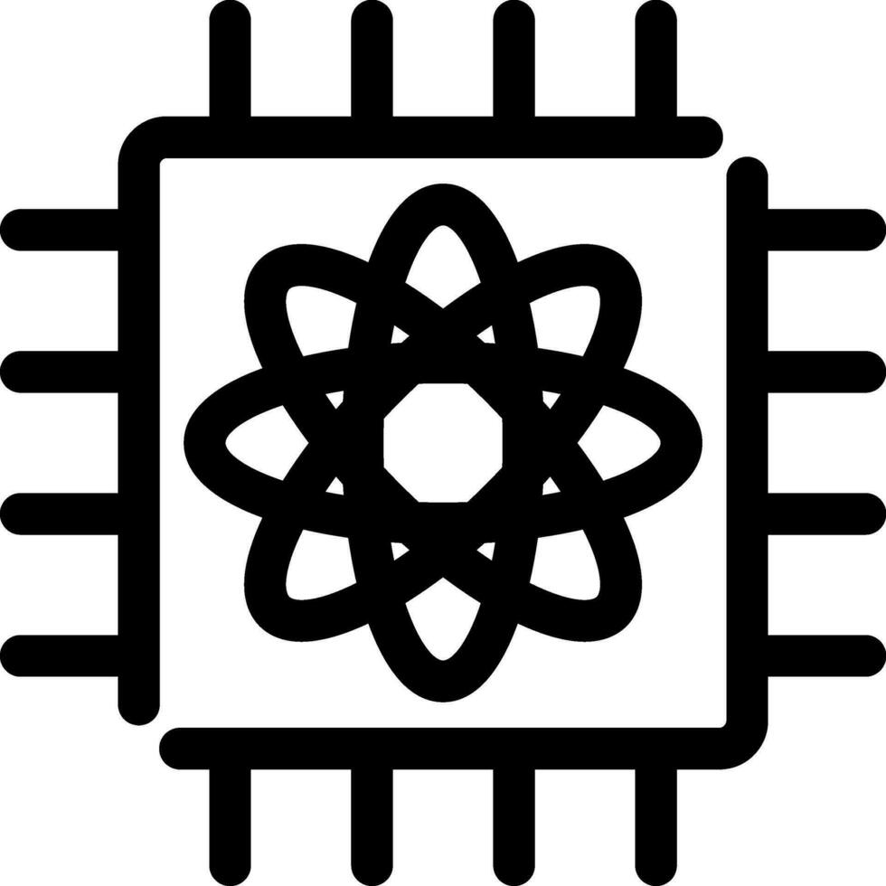 cuántico computadora creativo icono diseño vector
