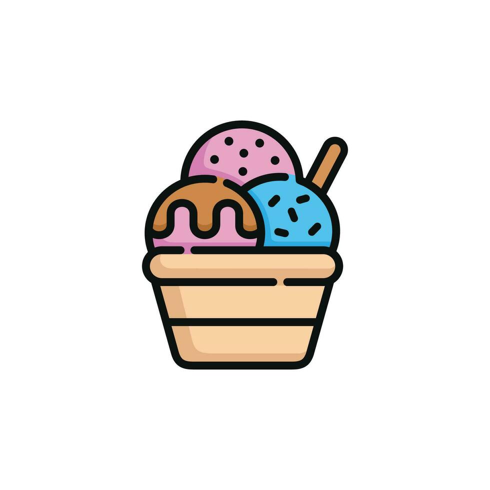 Ice cream vector illustration isolated on white background. Ice cream icon