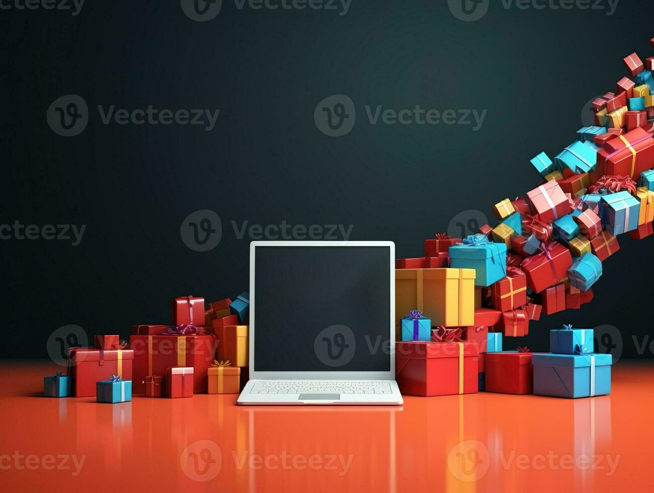 Cyber Monday Sale banner template design background with copy space. Online holiday shopping concept. Generative AI photo