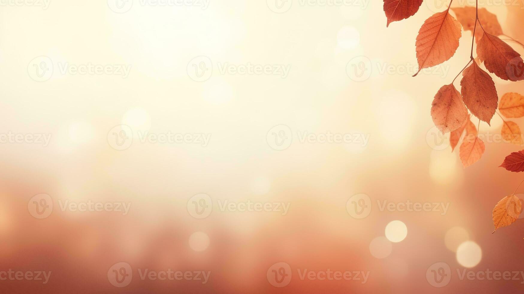 Falling autumn background with bokeh effect, abstract design with copy space. Generative AI photo