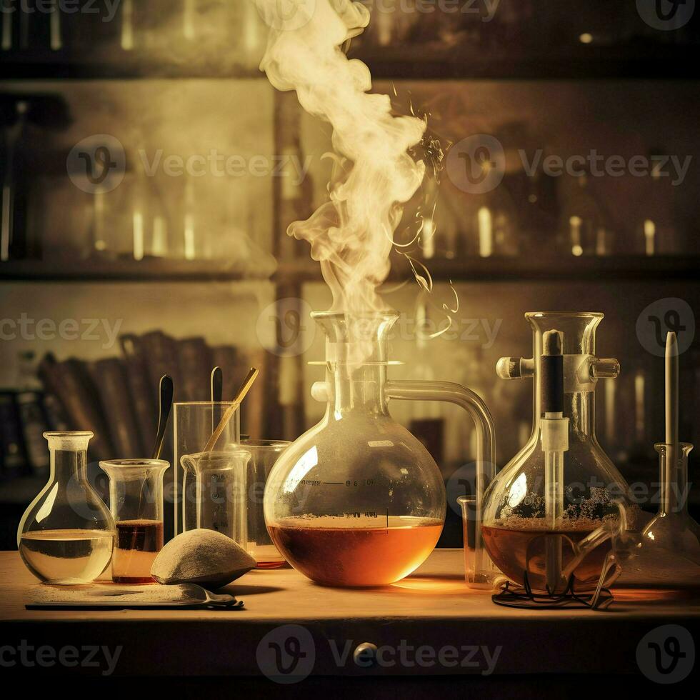 Blackboard chemistry curriculum and instruction test. High-resolution. Ai generative photo
