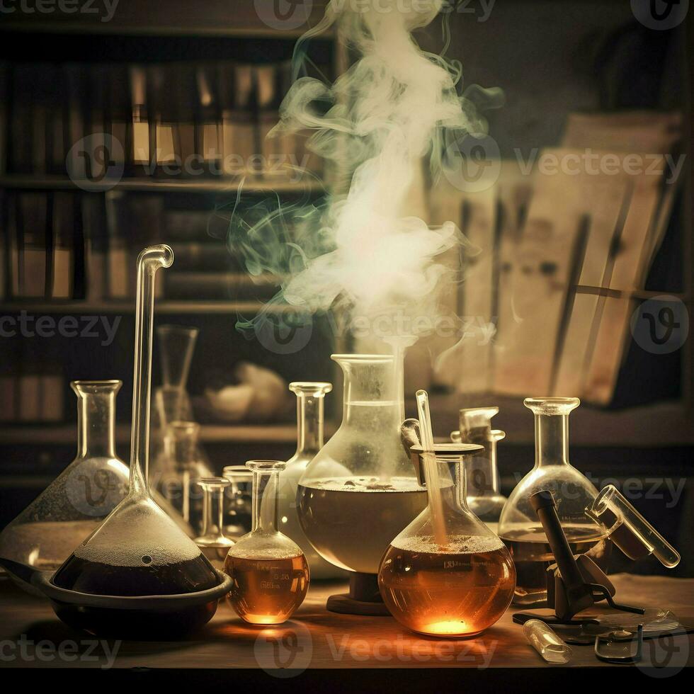 Blackboard chemistry curriculum and instruction test. High-resolution. Ai generative photo