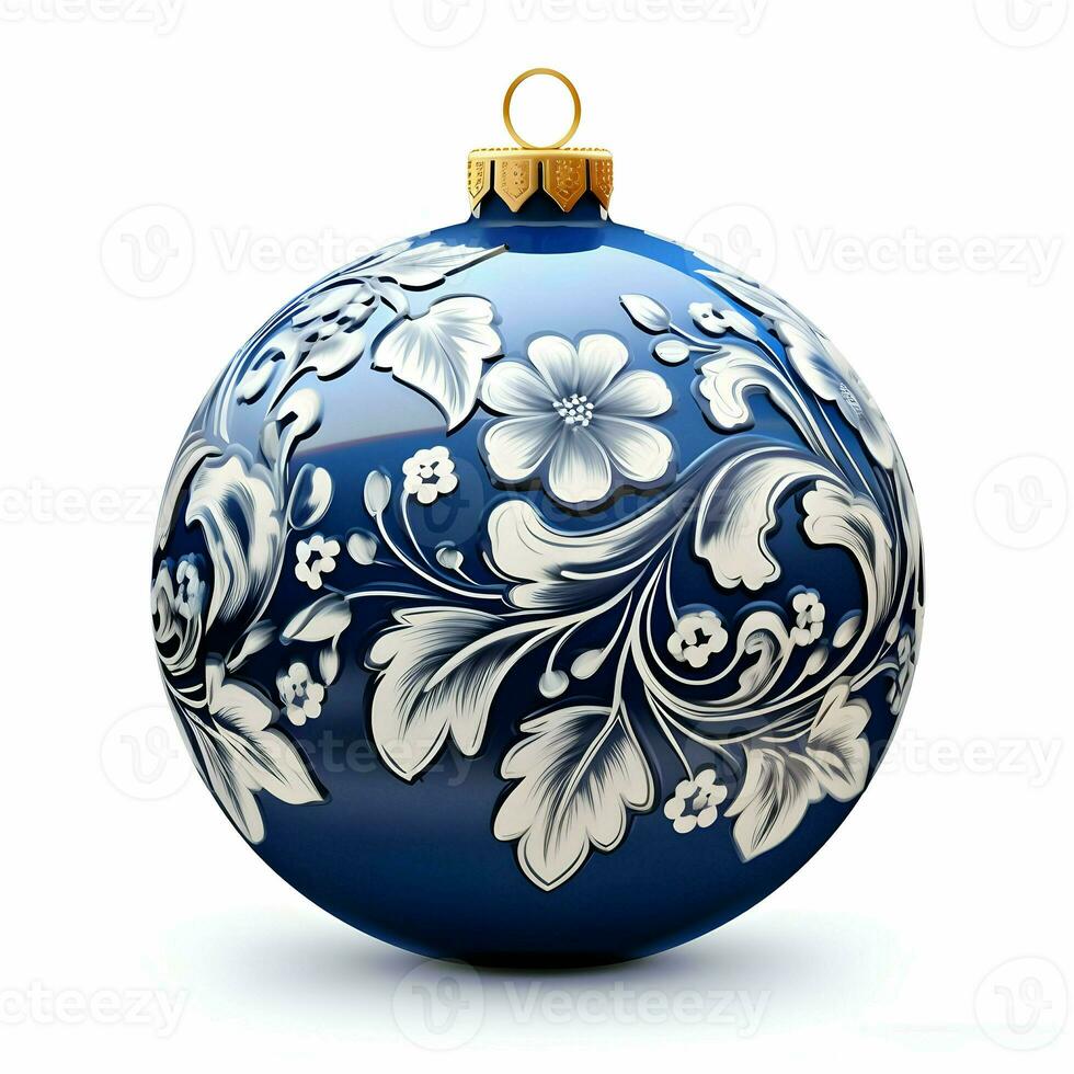 azul Navidad ornamento. alto calidad. ai generativo foto