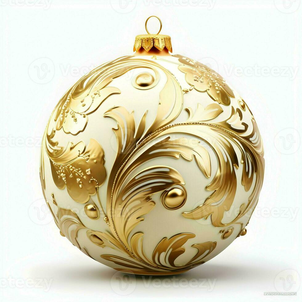 Gold christmas ornament. High-resolution. AI Generative photo