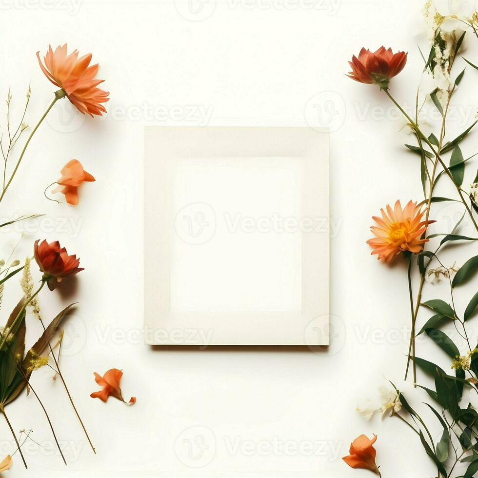 Polaroid frame photo mockup scrapbook. High-resolution. AI Generative