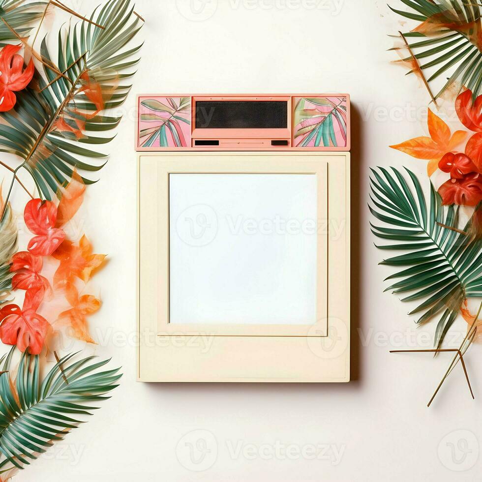 Polaroid frame photo mockup scrapbook. High quality. AI Generative