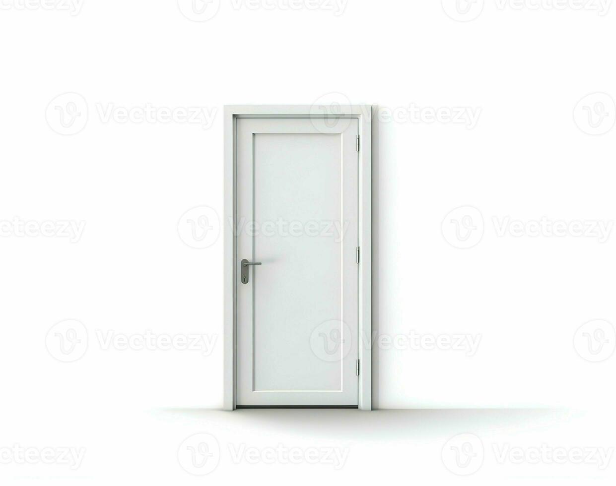The white door isolated on a white background. High-resolution. AI Generative photo