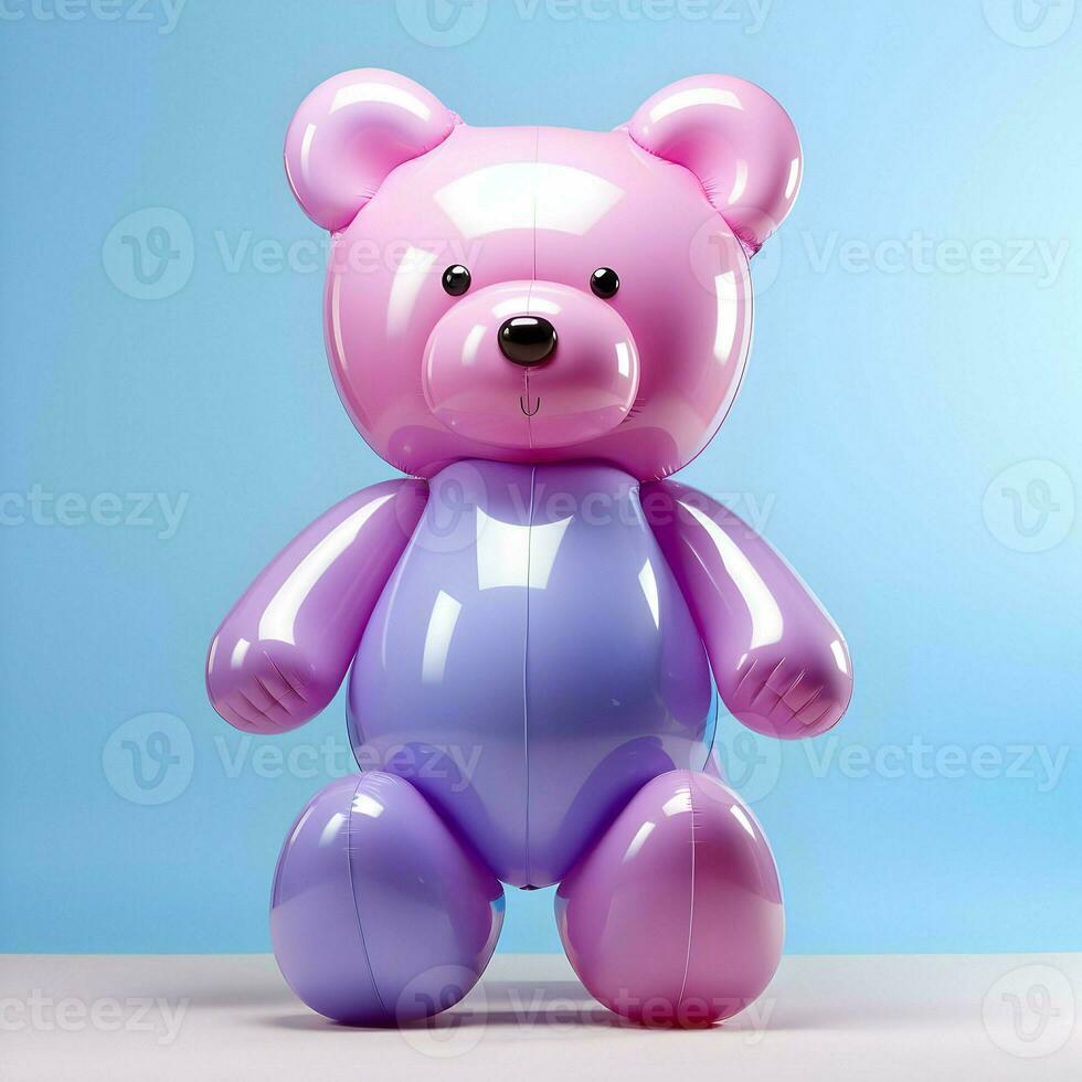 Inflatable cute bear bright color balloon bear illustration. High quality. AI Generative photo