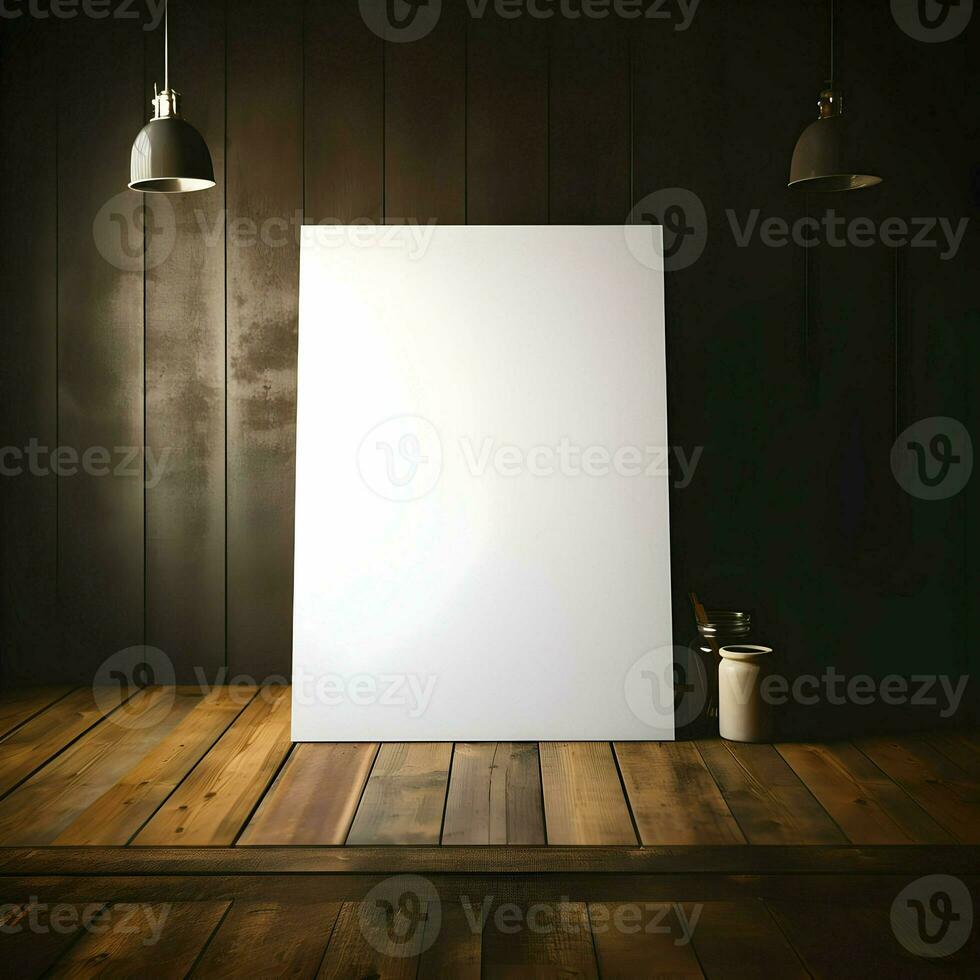 Blank canvas mockup black background. High quality. AI Generative photo